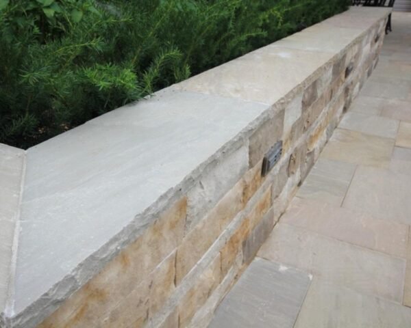 Raj Green Sandstone 50mm Rockface - Steps & Wall Coping - Manu Tiling