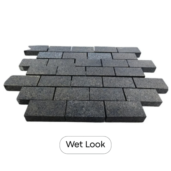 Black Pearl 40mm Flamed Textured Granite Block Setts 200x100mm, 11m2