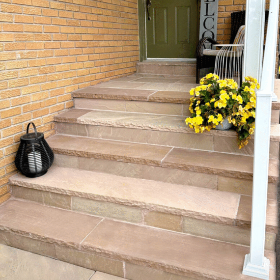 Autumn Brown Sandstone 50mm Rockface - Steps & Wall Coping