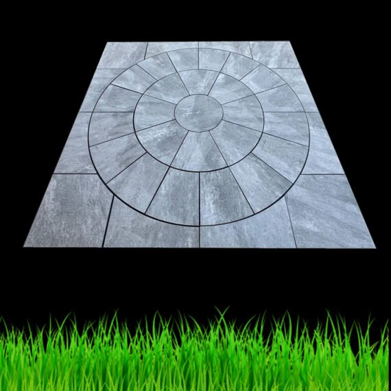 Porcelain Circle 2.70m With Sq Kit – Petra Quartz Grey