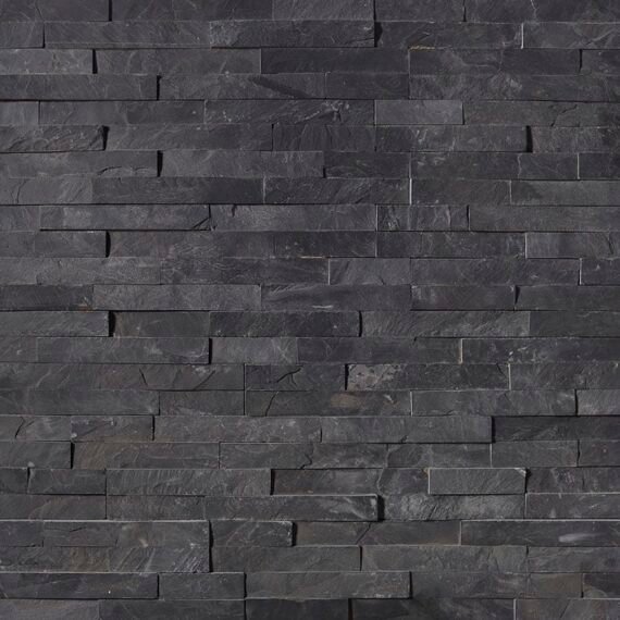 Premium Jak Black Slate Wall Cladding Panel 600x150mm