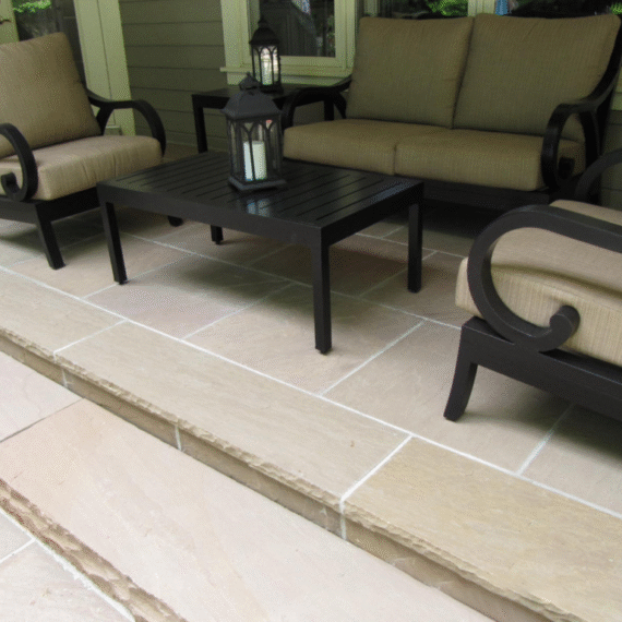 Raj Green Sandstone 50mm Rockface - Steps & Wall Coping